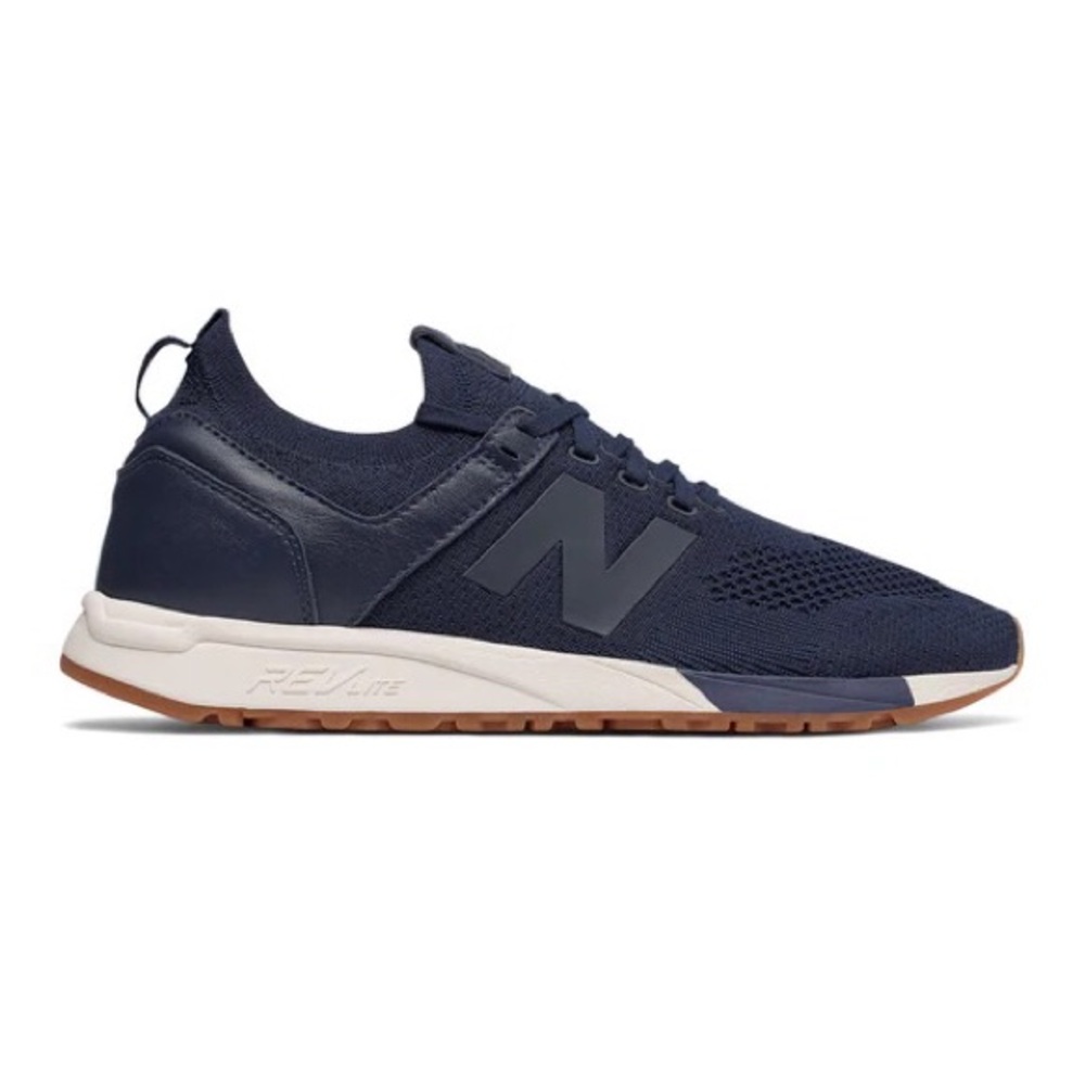 New Balance Navy Knit Slip-On Sneakers with Gum Sole
